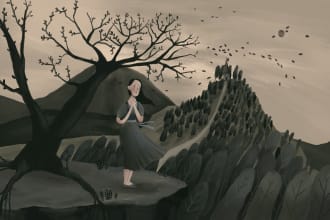draw a awesome digital illustration for book or magazine