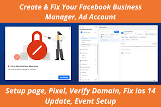 create and fix facebook business manager, ads account