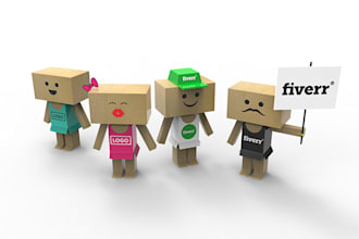 create this 3d cardboard character with your brand