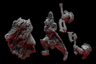 sculpt 3d miniatures,3d warhammer,3d bust, figurines, 3d paint for 3d printing