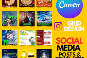 design instagram, linkedin and facebook social media posts