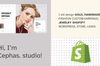 gold, handmade, fashion custom earrings, jewelry shopify wordpress, store, leads