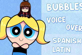 record anything with as bubbles voice in spanish latin