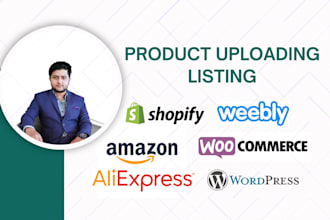upload products to shopify, wordpress, woocommerce, ebay, and amazon