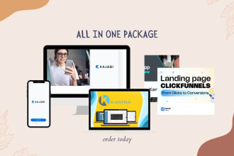create kajabi,clickfunnels,katra, thinkific landing page for onlinecoursewebsite