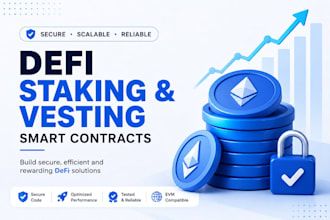 develop defi staking and vesting smart contracts