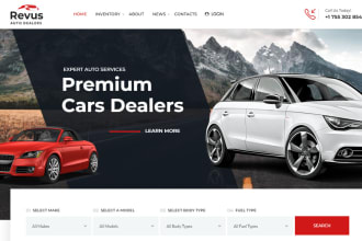 design stunning car dealership website, car listing website, car auction website