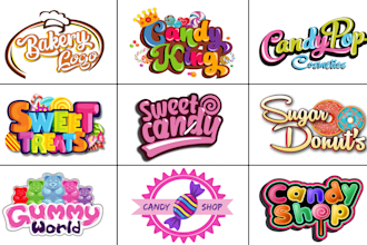 do candy, sweets, bakery, coffee, business, and food logo