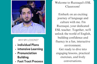 be your esl english instructor