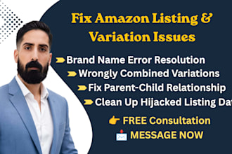 fix amazon listing variation parent child brand name issue