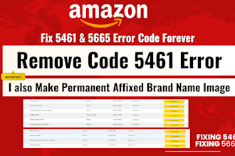 fix listing errors codes 5665, 5461 for amazon brand approval