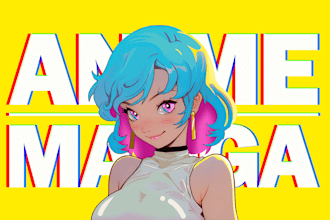 create stunning custom anime or manga art illustration