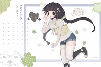 illustrate your character in early 2000s anime style
