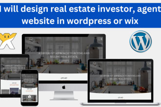 design real estate investor, agent website in wordpress or wix
