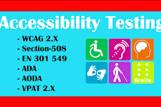 do  web accessibility test, audit website, create acr report