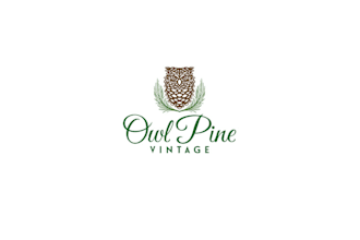 owl pine vintage logo design