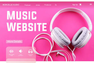 create a music website for artist, producer, podcast,dj