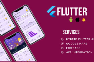 do flutter app development for android app, ios app