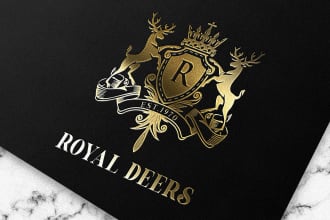 design minimalist heraldic, modern hand drawn luxury vintage logo