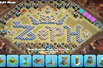 design your name in clash of clans village using walls