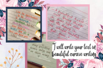 write your text in beautiful hand written cursive writing