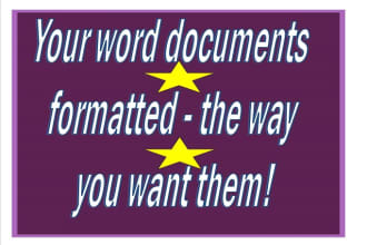 format and or edit your word documents for you