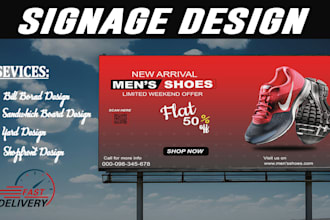 design billboard, yard sign, signage, sign board, outdoor ads, or vinyl banner