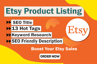 do etsy product listings, etsy product descriptions and etsy SEO title tags