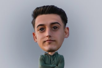 design big head caricature cartoon character portrait in 24h