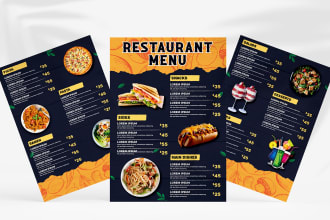 design restaurant food menu, menu book, menu card, digital menu board