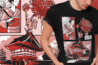 design cartoon t shirt, anime t shirt, art t shirt in just 6 hrs
