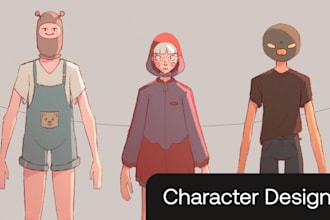 concepualize stylized character designs sheets