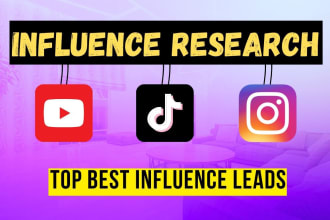research youtube, instagram, and tiktok influencer leads
