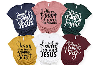 do custom typography christian t shirt and graphic design