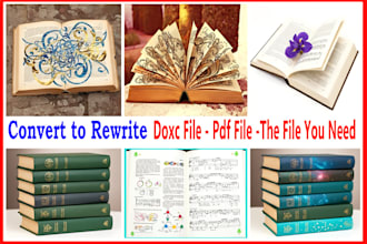 professionally rewrite poster paper, page of any book paper