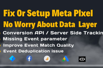 setup meta pixel conversion api or fix facebook fb pixel issue by gtm datalayer