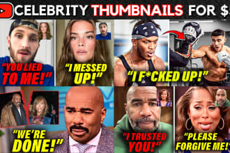 design high CTR celebrity, lifestyle youtube thumbnails