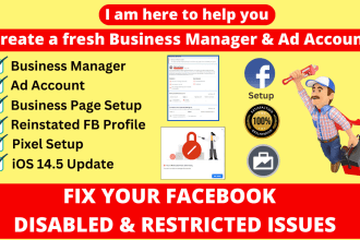 create a fresh facebook business manager and ads account