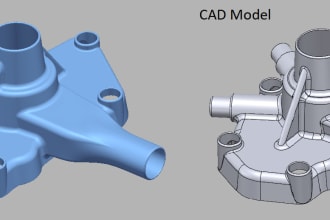 do reverse engineering from scan data, stl to step, step 3d cad model
