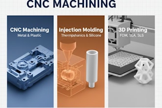 design products for cnc machining, injection molding and 3d printing