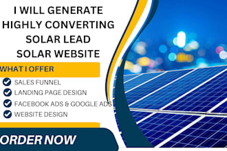 generate highly exclusive solar lead, solar landing page, solar website