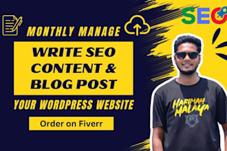 manage your wordpress website, regular posts, write SEO blog
