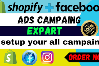 create and setup shopify facebook ads campaign for high conversion