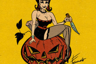 design fantasy and horror pin up girls for halloween