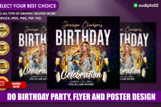 design birthday party flyer poster banner event t shirt