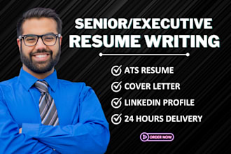 write your executive ats resume, CV, cover letter, and linkedin profile