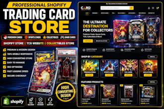 build pokemon trading card store, sports card website collectibles shopify store
