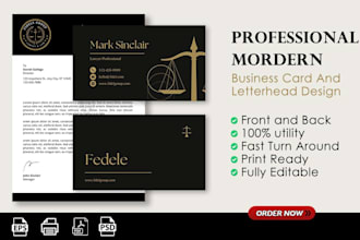 design a clean professional business card and letterhead