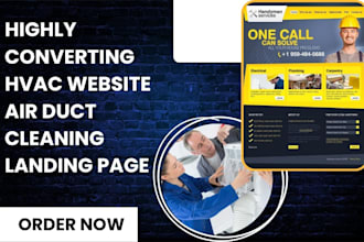 design hvac website air duct cleaning website plumbing, chimney landing page