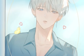 draw your character in anime or manhwa style
